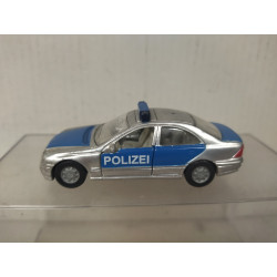 MERCEDES-BENZ W203 C230 POLIZEI SILVER/BLUE 1:60/apx 1:64 SIKU 1375 NO BOX
