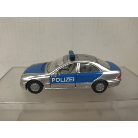 MERCEDES-BENZ W203 C230 POLIZEI SILVER/BLUE 1:60/apx 1:64 SIKU 1375 NO BOX