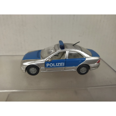 MERCEDES-BENZ W203 C230 POLIZEI SILVER/BLUE (2) 1:60/apx 1:64 SIKU 1375 NO BOX