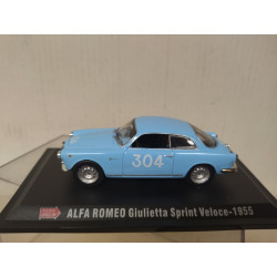 ALFA ROMEO GIULIETTA 1955 SPRINT VELOCE n304 MILLE MIGLIA 1:43 STARLINE HACHETTE HARD BOX