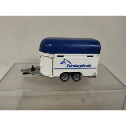 HORSE TRAILER WHITE/BLUE 1:55/apx 1:64 SIKU NO BOX