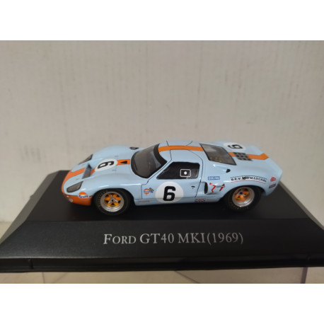 FORD GT40 1967 MK.I BLUE/ORANGE AMERICAN CARS 1:43 ALTAYA IXO