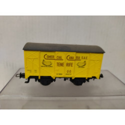 VAGON CERRADO COMERCIAL CANARIA 1:87 H0 ELECTROTREN 1956 SUCIO