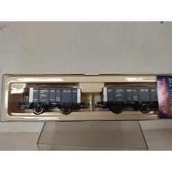 2 X VAGONES CERRADO EBRO CIA. DE AZUCARES 1:87 H0 ELECTROTREN 1985 SUCIO