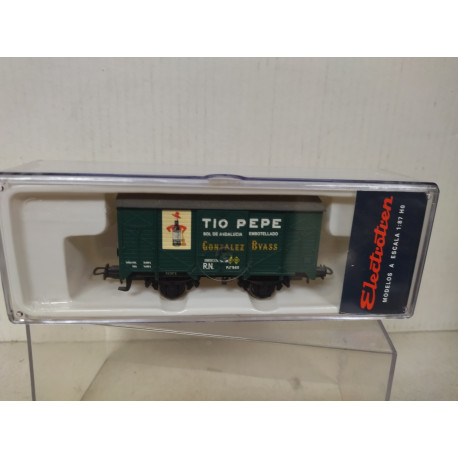 VAGON CERRADO TIO PEPE 1:87 H0 ELECTROTREN 1994 SUCIO