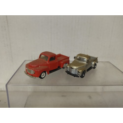 LOTE X 2 AMERICAN PICKUP apx 1:87 H0/1:64 NO BOX USADOS Y SUCIOS/USED AND DIRTY