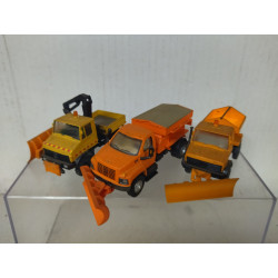 LOTE X 3 QUITANIEVES/SNOW PLOW apx 1:87 H0/1:72 USADOS Y SUCIOS/USED AND DIRTY
