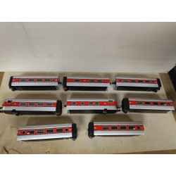 TREN TALGO III RED/SILVER SET X 8 UNIDADES 1:87 H0 ELECTROTREN ALTAYA NO BOX