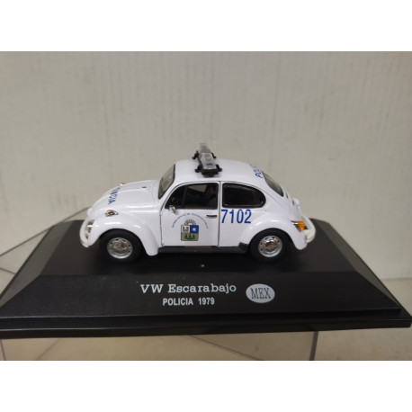 VOLKSWAGEN ESCARABAJO 1979 POLICIA MEXICO 1:43 FABBRI BLISTER OPEN