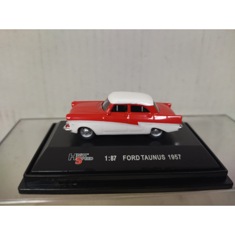 FORD TAUNUS 1957 RED/WHITE 1:87 H0 HIGH SPEED