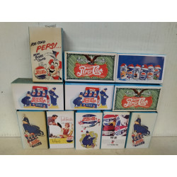 LOTE X 11 CAJITAS METALICAS PEPSI 3cmX5cmX8cm (NO COCHES/VACIAS)
