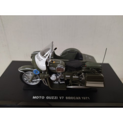 MOTO GUZZI V7 SIDECAR 1971 POLICIA STRADALE 1:24 DeAGOSTINI DEFECT/MALETA MAL