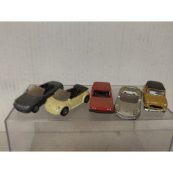 LOTE DE 5 X COCHES 1:87 H0 NO BOX/SUCIO