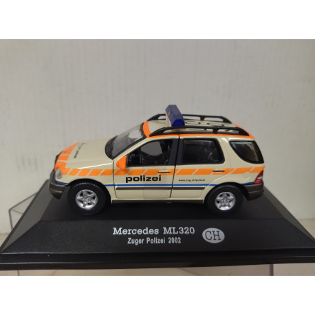 MERCEDES-BENZ W163 ML 230 2002 POLICE SWITZERLAND ZUGER 1:43 FABBRI BLISTER OPEN