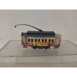 TRANVIA LAMPARA Z ARTESANAL apx 1:87 H0/10,5cm Largo