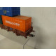 VAGON PLATAFORMA 3 X CONTAINER DESGUACE/REPINTADO 1:87 H0 BOX/SUCIO