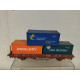 VAGON PLATAFORMA 3 X CONTAINER DESGUACE/REPINTADO 1:87 H0 BOX/SUCIO