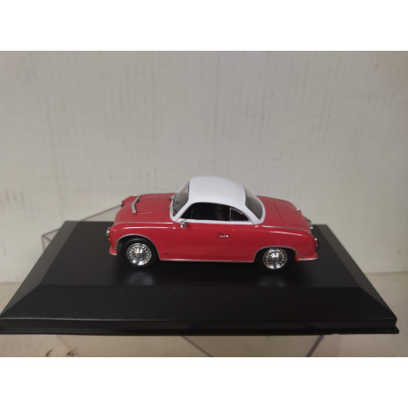 AWZ P70 COUPE 1958 RED/WHITE 1:43 DeAGOSTINI IXO BOX NO ORIGINAL