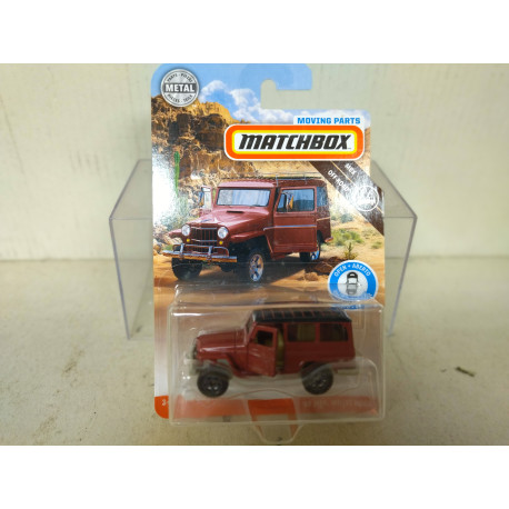 JEEP WILLYS WAGON 1962 DARK RED MOVING PARTS 1:64 MATCHBOX