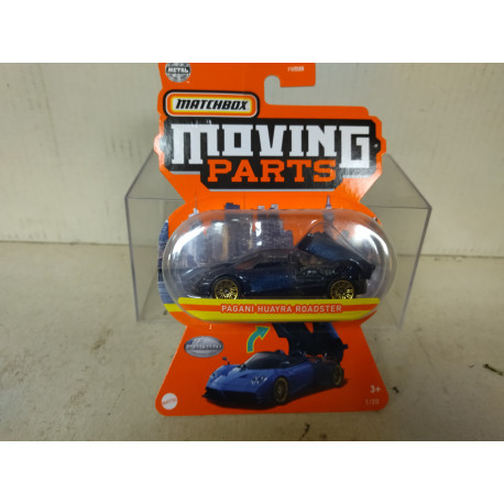 PAGANI HUAYRA ROADSTER BLUE MOVING PARTS 1:64 MATCHBOX