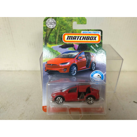 TESLA MODEL X RED MOVING PARTS 1:64 MATCHBOX