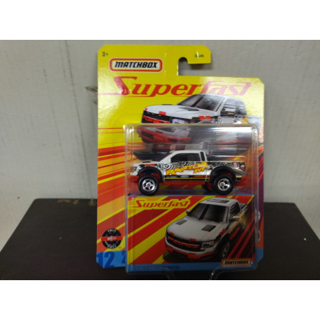 FORD F-150 2010 SVY RAPTOR WHITE SUPERFAST n12 1:64 MATCHBOX