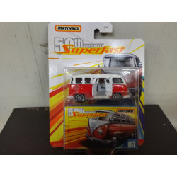 VOLKSWAGEN T1 RED/WHITE 50TH ANNIV SUPERFAST n03 1:64 MATCHBOX