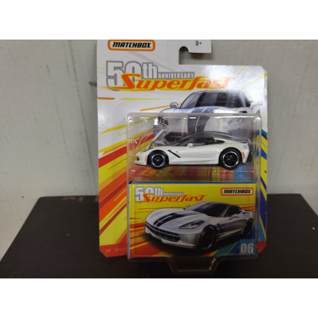CHEVROLET CORVETTE C7 2016 STINGRAY 50TH ANNIV SUPERFAST n06 1:64 MATCHBOX