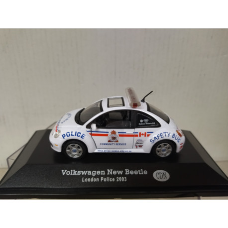 VOLKSWAGEN NEW BEETLE 2003 LONDON POLICE CANADA 1:43 FABBRI BLISTER OPEN