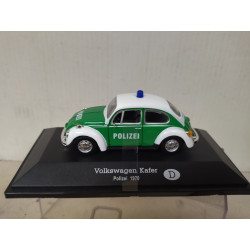 VOLKSWAGEN BEETLE/KAFER 1970 POLIZEI POLICE GERMANY 1:43 FABBRI BLISTER OPEN