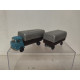 BARREIROS CB240 CAMION AZUL + REMOLQUE 1:87 H0 EKO VINTAGE SUCIO/DIRTY