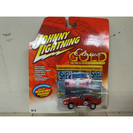 SHELBY COBRA DAYTONA COUPE 1965 n95 RED CLASSIC GOLD 1:64 JOHNNY LIGHTNING