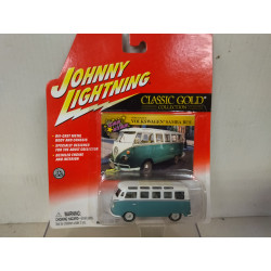 VOLKSWAGEN T1 SAMBA BUS GREEN/WHITE CLASSIC GOLD 1:64 JOHNNY LIGHTNING