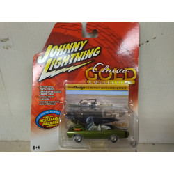 DODGE CORONET 1969 R/T CONVERTIBLE GREEN CLASSIC GOLD 1:64 JOHNNY LIGHTNING