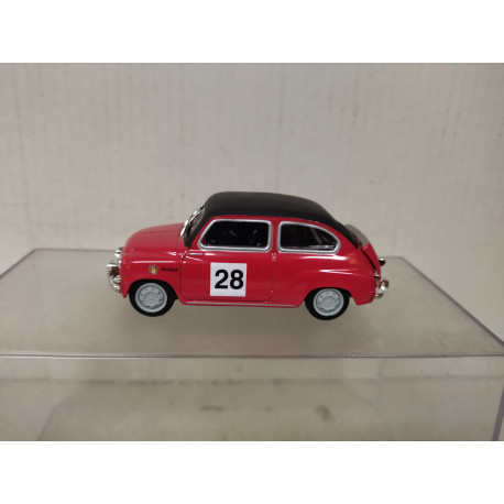 SEAT 600 1965 CONTI RALLY n28 ROJO/NEGRO 1:43 SALVAT SOLIDO NO BOX
