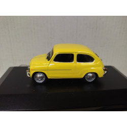 FIAT 600 D AMARILLO (SEAT 600) 1:43 DeAGOSTINI IXO CAJA NO ORIGINAL