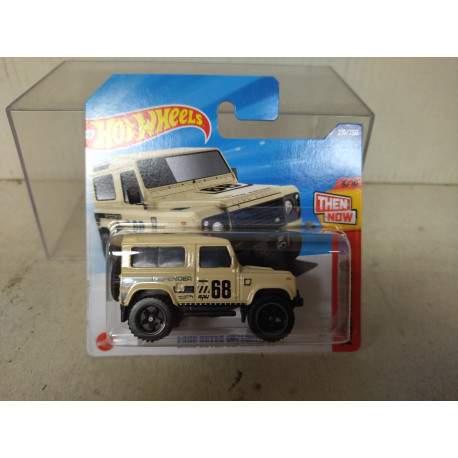 LAND ROVER DEFENDER 90 BEIGE n68 5/10 THEN AND NOW 1:64 HOT WHEELS