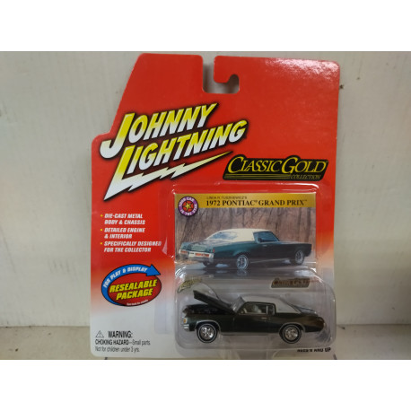 PONTIAC GRAND PRIX 1972 BLACK/WHITE CLASSIC GOLD 1:64 JOHNNY LIGHTNING