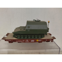 VAGON PLATAFORMA PLANO + M992 1:87 H0 ROCO NO BOX/SUCIO