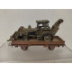 VAGON PLATAFORMA PLANO + EXCAVADORA 1:87 H0 NO BOX/SUCIO