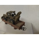 VAGON PLATAFORMA PLANO + EXCAVADORA 1:87 H0 NO BOX/SUCIO