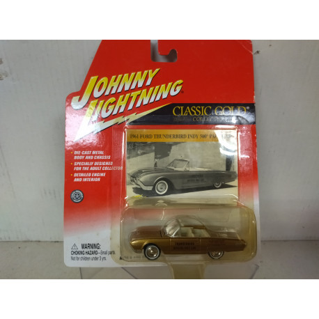 FORD THUNDERBIRD 1961 INDY PACE CAR CLASSIC GOLD 1:64 JOHNNY LIGHTNING
