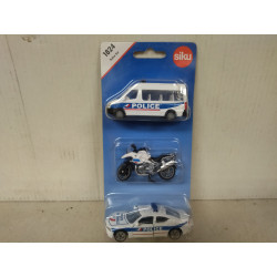 SET POLICE FRANCE X 3 MERCEDES-BENZ/BMW POLICE 1:55/apx 1:64 SIKU 1824