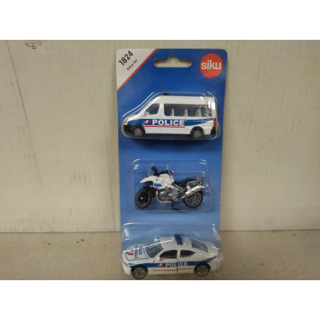 SET POLICE FRANCE X 3 MERCEDES-BENZ/BMW POLICE 1:55/apx 1:64 SIKU 1824