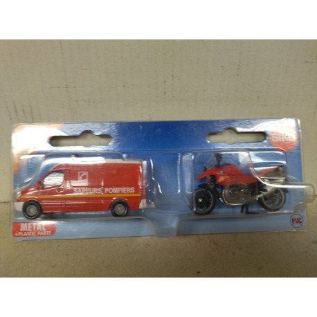 SET POMPIERS X 2 SPRINTER + BMW FRANCE 1:55 SIKU 1656