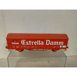 VAGON CERRADO ESTRELLA DAMM 1:87 H0 ELECTROTREN 1753K SUCIO/DIRTY