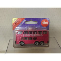 AUTOBUS DOBLE PISO/DOUBLE DECKER BUS SIGHTSEEING PINK apx 1:64 SIKU 1353