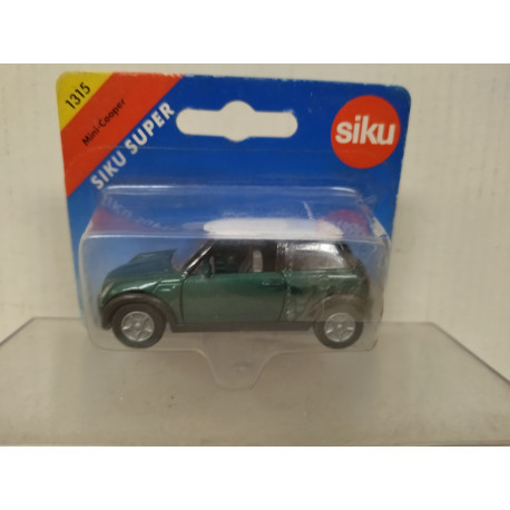 MINI COOPER GREEN/WHITE 1:55/apx 1:64 SIKU 1315 BLISTER BROKEN