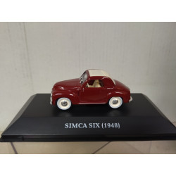 SIMCA SIX 1948 DARK RED MICROCARS 1:43 ALTAYA IXO