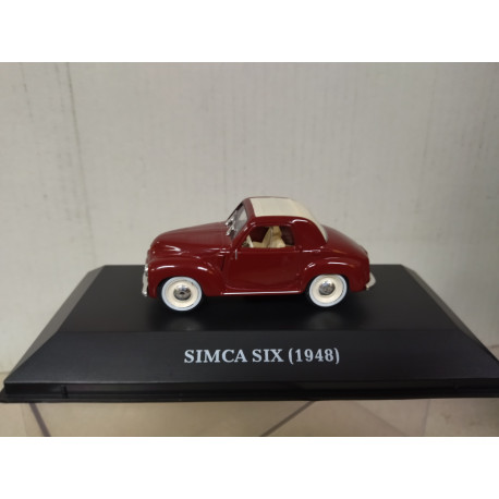 SIMCA SIX 1948 DARK RED MICROCARS 1:43 ALTAYA IXO
